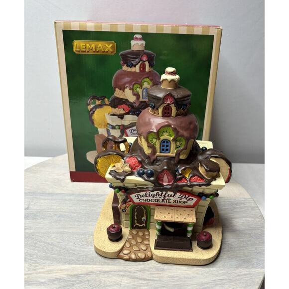 LEMAX Delightful Dip Chocolate Shop Lighted LED Christmas Decor Used. No Plug - Picture 7 of 9